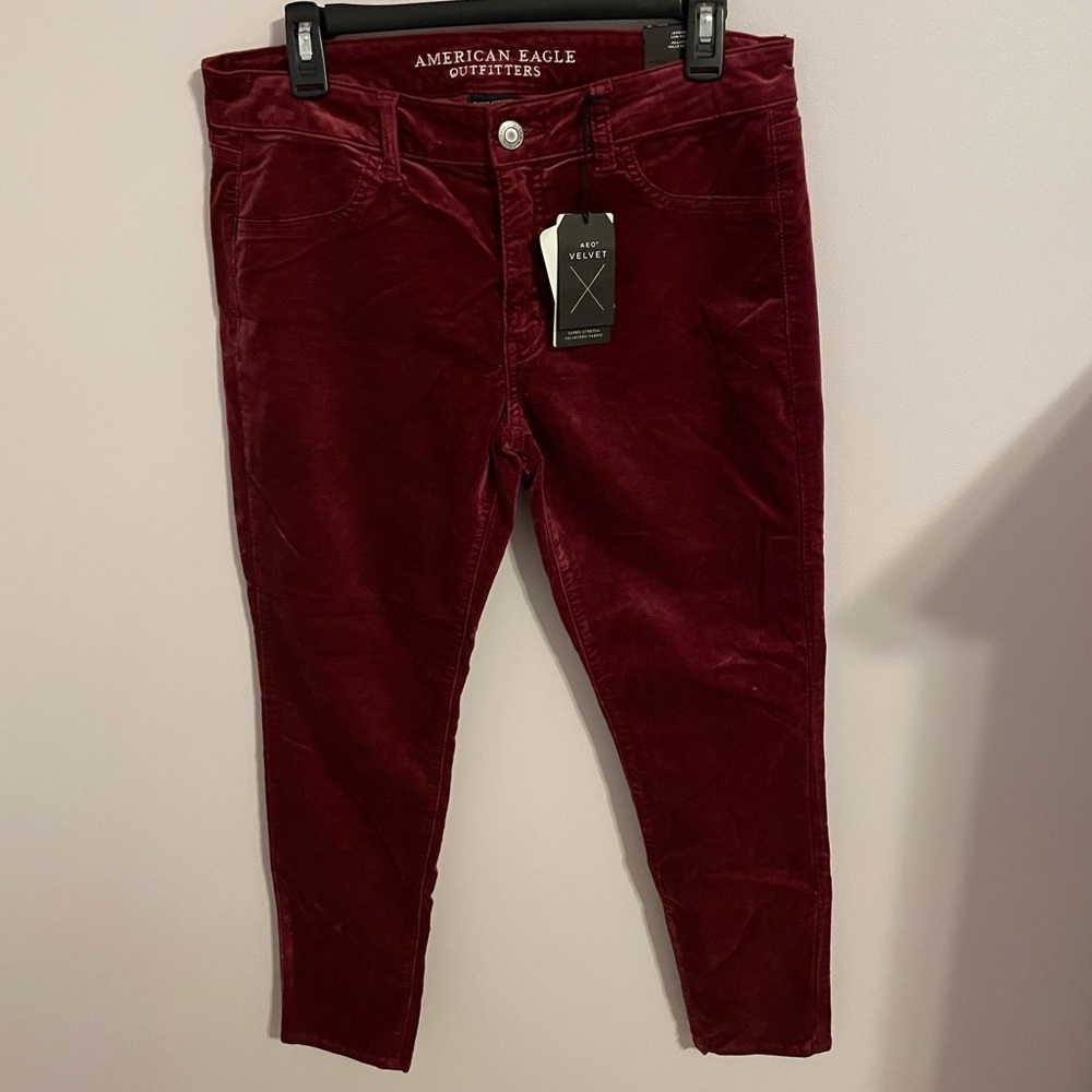 Red Velvet American Eagle Skinny Pants